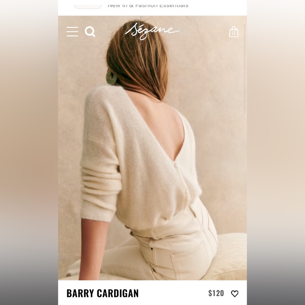 Sezane Barry Cardigan in ecru